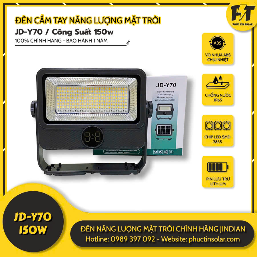 đèn năng lượng mặt trời cầm tay 150w JD-Y70